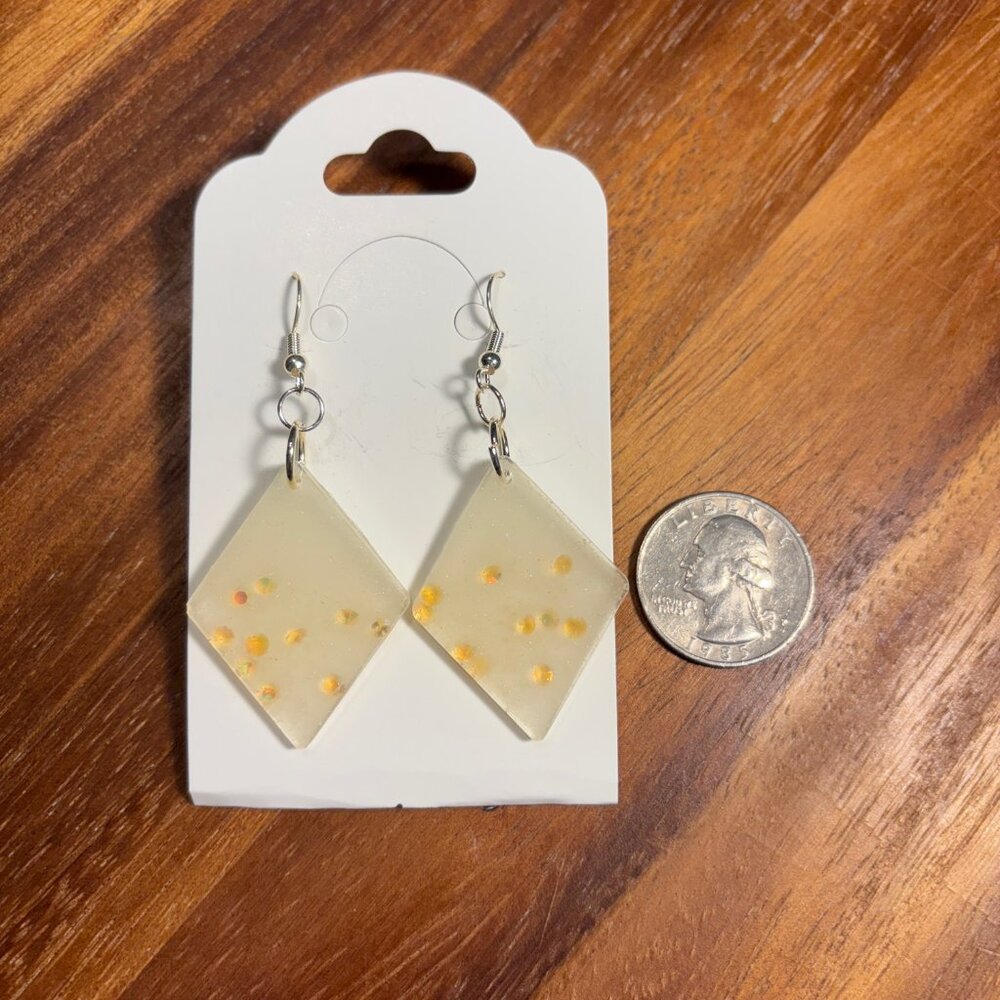 Yellow Boba Diamond Earrings